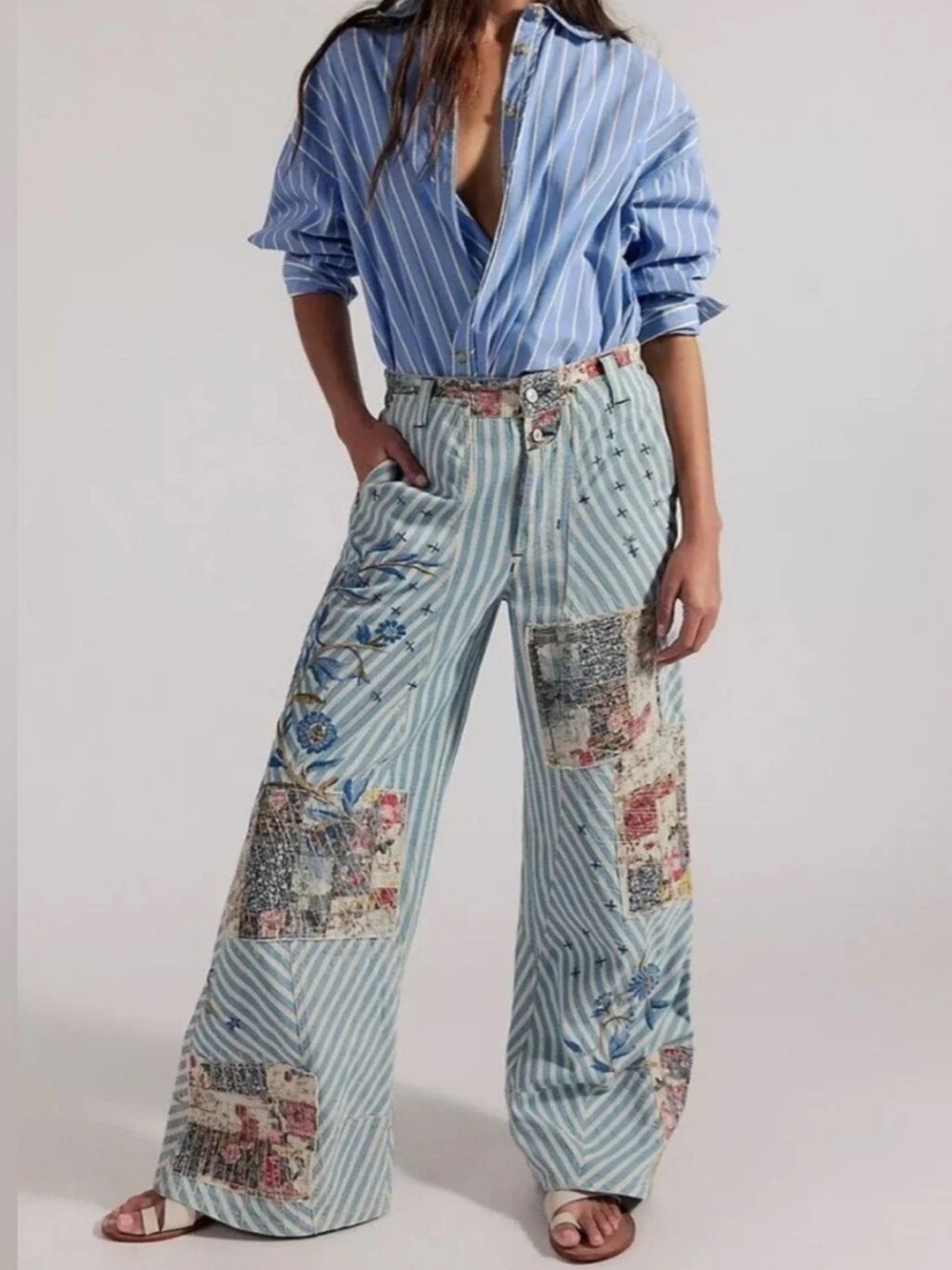 NWT Free People x Runyon Patched Pant, Size 8 - Picture 6 of 8